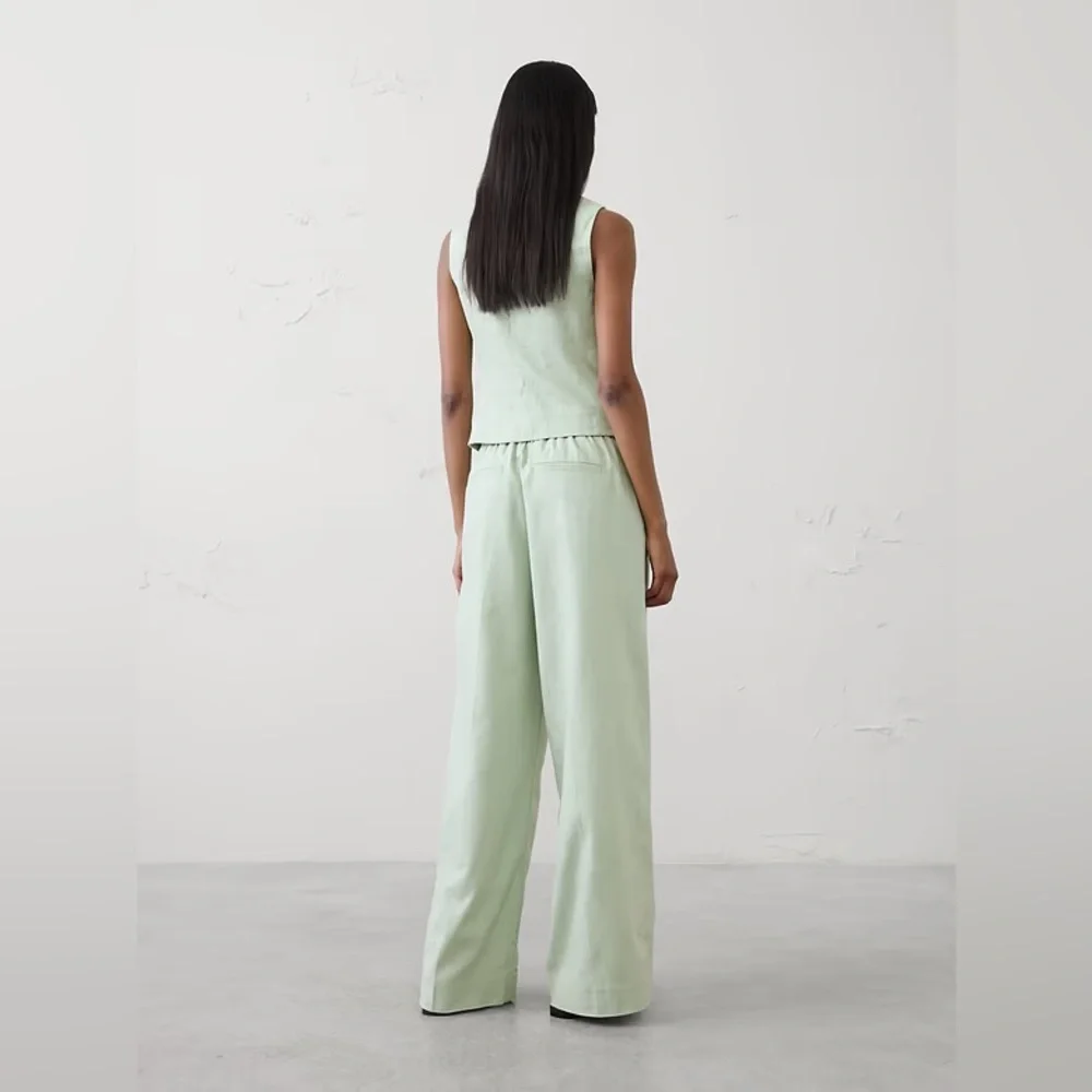 NWT! Banana Republic Wide-Leg High-Rise Linen-Blend Pant - Size Large Tall 🩷